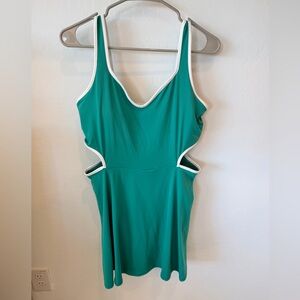 Old Navy Green Athletic Dress with White Trim